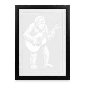 Orangutan Guitar Serenade - Framed poster (27 × 37 cm) - black - Front
