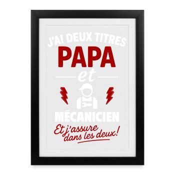 Dad and Mechanic Christmas Father's Day Gift Idea - Framed poster (27 × 37 cm) - black - Front