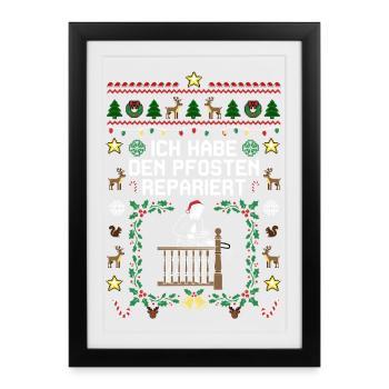 Noël moche pour un beau cadeau - Affiche encadrée (27 × 37 cm) - noir - Devant