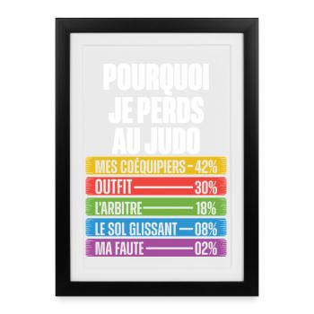 Funny Reasons to Lose Humor Judo Coach - Framed poster (27 × 37 cm) - black - Front