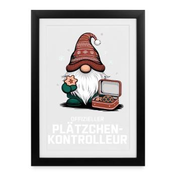 Official Cookie Inspector Gnome - Framed poster (27 × 37 cm) - black - Front