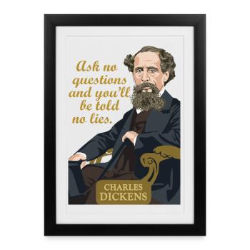 Charles Dickens - Affiche encadrée (27 × 37 cm) - noir - Devant