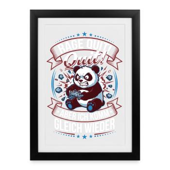 La rage arrête Panda Revient bientôt - Affiche encadrée (27 × 37 cm) - noir - Devant