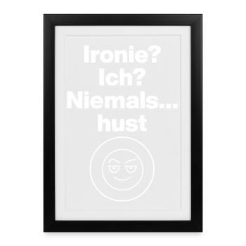 IRONY – SARCASM LEVEL 100! - Framed poster (27 × 37 cm) - black - Front