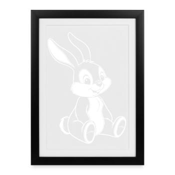 Illustration de Bunny Bunny Drôle de Mignon - Affiche encadrée (27 × 37 cm) - noir - Devant