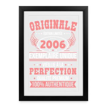 2006 – Exemplaire unique – Qualité premium - Affiche encadrée (27 × 37 cm) - noir - Devant