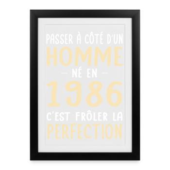 Born in 1986 – Coming close to perfection - Framed poster (27 × 37 cm) - black - Front