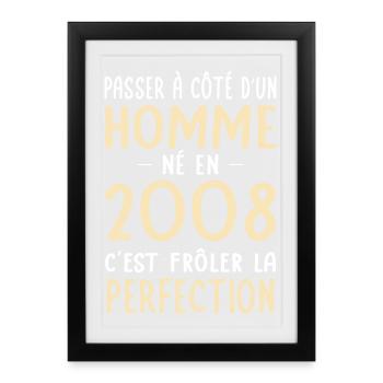 Born in 2008 – Coming close to perfection - Framed poster (27 × 37 cm) - black - Front