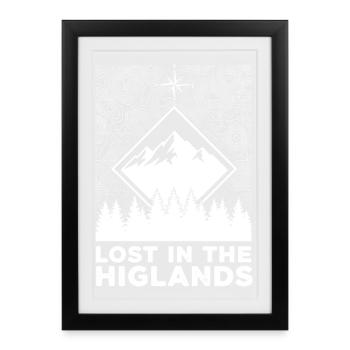 Perdu dans les Highlands - Affiche encadrée (27 × 37 cm) - noir - Devant