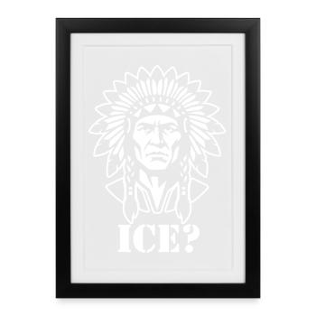 Silhouette of Indigenous Chief - Framed poster (27 × 37 cm) - black - Front