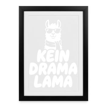 Pas de drame Lama - Affiche encadrée (27 × 37 cm) - noir - Devant