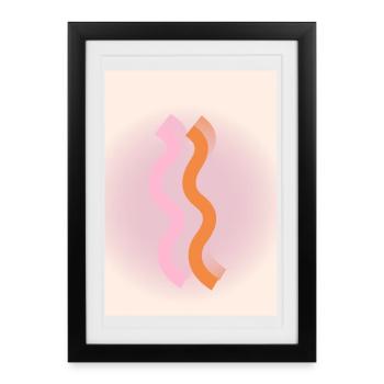 Linien - Gerahmtes Poster (27 × 37 cm) - Schwarz - Vorne