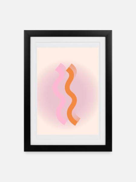 Linien - Gerahmtes Poster (27 × 37 cm) - Schwarz