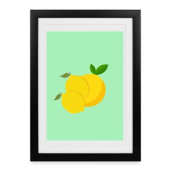 Lemons - Affiche encadrée (27 × 37 cm) - noir - Devant