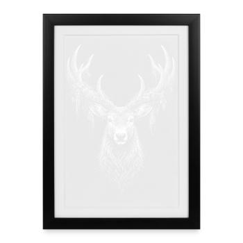 Red deer - Framed poster (27 × 37 cm) - black - Front