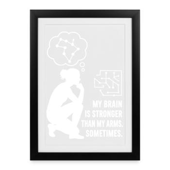 Bouldering like chess – head beats strength - Framed poster (27 × 37 cm) - black - Front