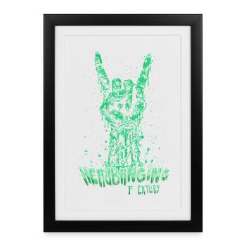 Hand Rock Neon Factory Live - Framed poster (27 × 37 cm) - black - Front