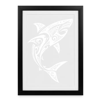 requin - Affiche encadrée (27 × 37 cm) - noir - Devant