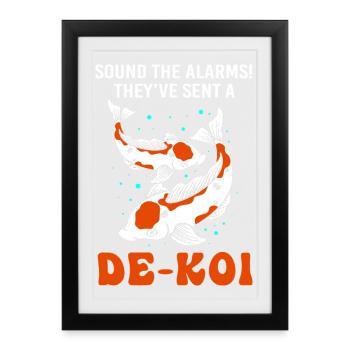 Koi Koi Koi Koi Koi Fish Koi Carp - Framed poster (27 × 37 cm) - black - Front