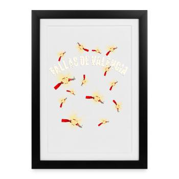 Fallas De Valencia Pyro Fireworks - Framed poster (27 × 37 cm) - black - Front