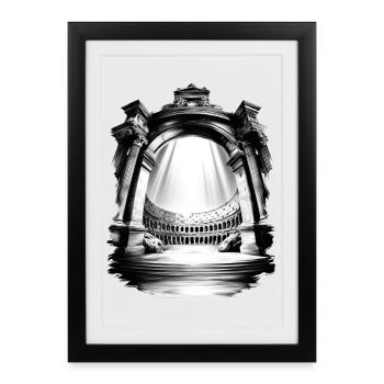Luminous Colosseum and Arches - Framed poster (27 × 37 cm) - black - Front