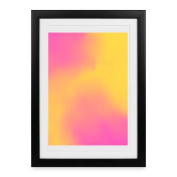 Dégradé - jaune rose personnalisable - Affiche encadrée (27 × 37 cm) - noir - Devant