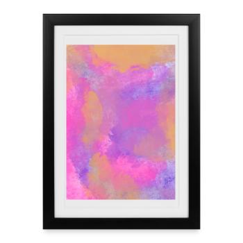 Dégradé - lilas peut être personnalisé - Affiche encadrée (27 × 37 cm) - noir - Devant