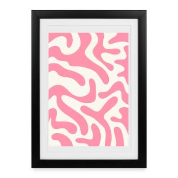 Tigre funky - rose - Affiche encadrée (27 × 37 cm) - noir - Devant