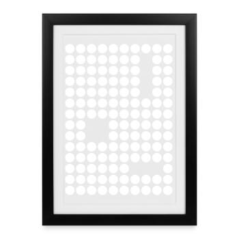 Dot Mosaic Geometric Grid - Framed poster (27 × 37 cm) - black - Front