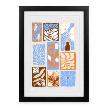 Abstract Botanical Patterns - Framed poster (27 × 37 cm) - black - Front