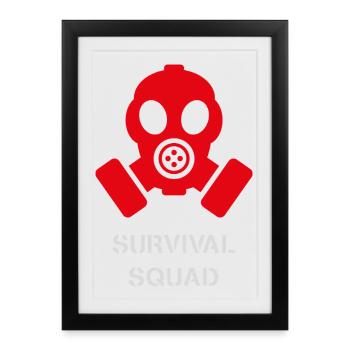 Conception cyberpunk du masque à gaz Biohazard - Affiche encadrée (27 × 37 cm) - noir - Devant