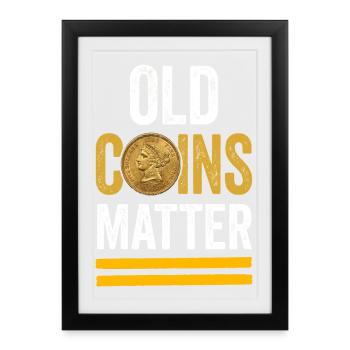 Old Coins Matter - Numismatist Collector Design - Framed poster (27 × 37 cm) - black - Front