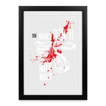 Make Rock ́n ́Roll Not War "Selfvolver Version - Framed poster (27 × 37 cm) - black - Front