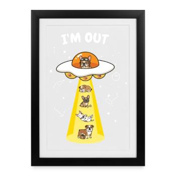 UFO Beam Dogs Galactic Crew - Framed poster (27 × 37 cm) - black - Front