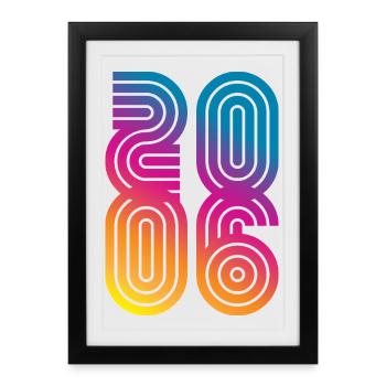 Millésime 2006 - Affiche encadrée (27 × 37 cm) - noir - Devant
