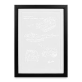 Lignes de chars dans le plan - Affiche encadrée (27 × 37 cm) - noir - Devant
