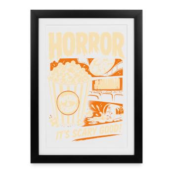 Popcorn et cris d’horreur - Affiche encadrée (27 × 37 cm) - noir - Devant