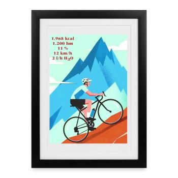 The wheel and the mountain are calling - Framed poster (27 × 37 cm) - black - Front