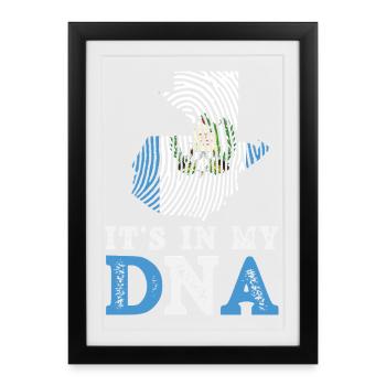 T-shirt Drapeau du Guatemala Fierté & Chapín Maison - Affiche encadrée (27 × 37 cm) - noir - Devant