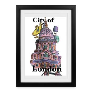 London Sketch: City Landmark Palette - Framed poster (27 × 37 cm) - black - Front