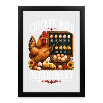 DÉPARTEMENT DE MATHÉMATIQUES POULES - Affiche encadrée (27 × 37 cm) - noir - Devant