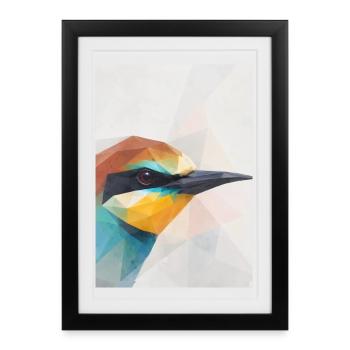 Geometric Bee-Eater Bird Polygon Art - Framed poster (27 × 37 cm) - black - Front