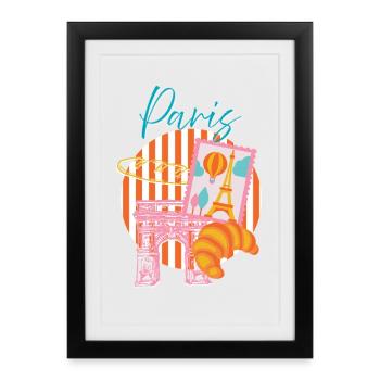 Pariser Bogen in Postkarte Lumière - Gerahmtes Poster (27 × 37 cm) - Schwarz - Vorne