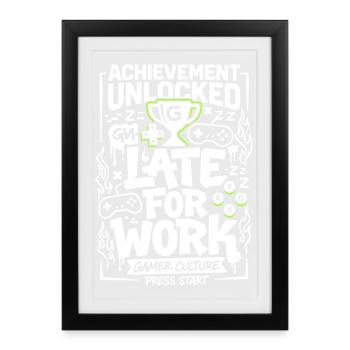 Achievement Unlocked Gamer Life - Framed poster (27 × 37 cm) - black - Front