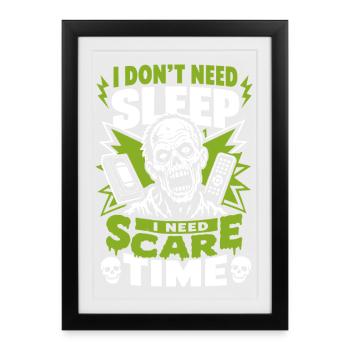 J’ai besoin d’un humour horrifique à la Scare Time - Affiche encadrée (27 × 37 cm) - noir - Devant