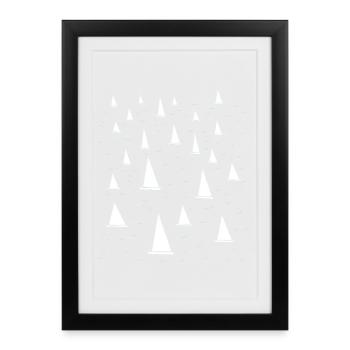 Summer Sailing Hobby Sailboats - Framed poster (27 × 37 cm) - black - Front