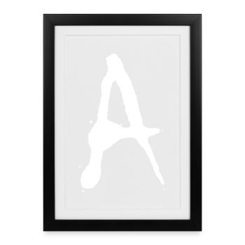 Lettre A - Affiche encadrée (27 × 37 cm) - noir - Devant