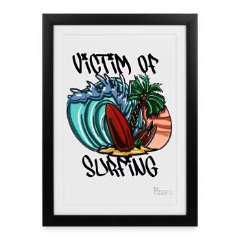Victime du surf - Affiche encadrée (27 × 37 cm) - noir - Devant