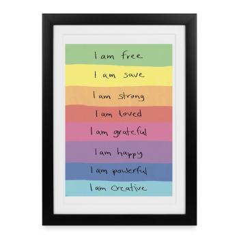 T-shirt Rainbow Affirmations - Affiche encadrée (27 × 37 cm) - noir - Devant