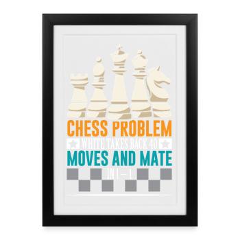 Chess Chess Player Chessboard - Framed poster (27 × 37 cm) - black - Front